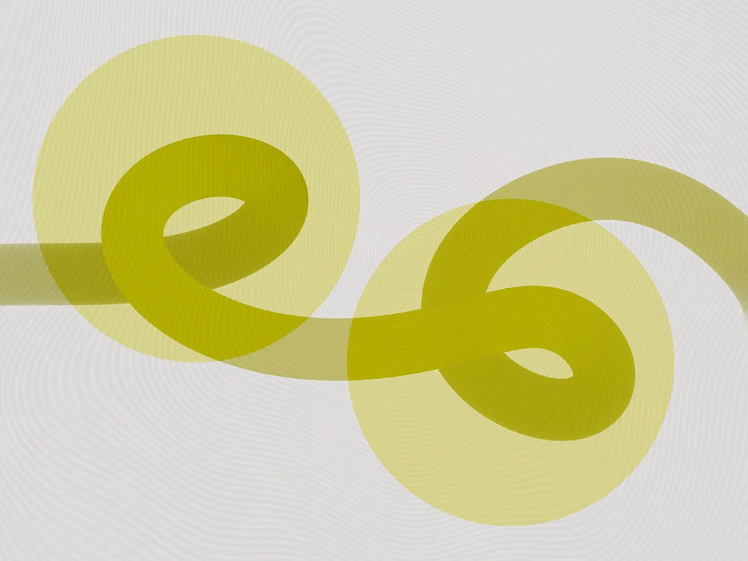 Abstract bright green forms wall mural
