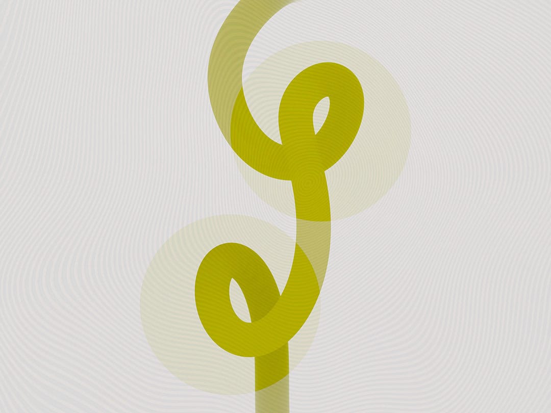 Abstract asymmetric green forms wall mural