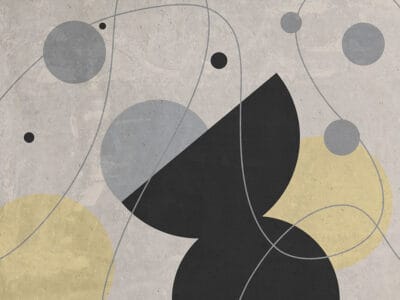 Graphic art-deco style pastel abstraction wall mural
