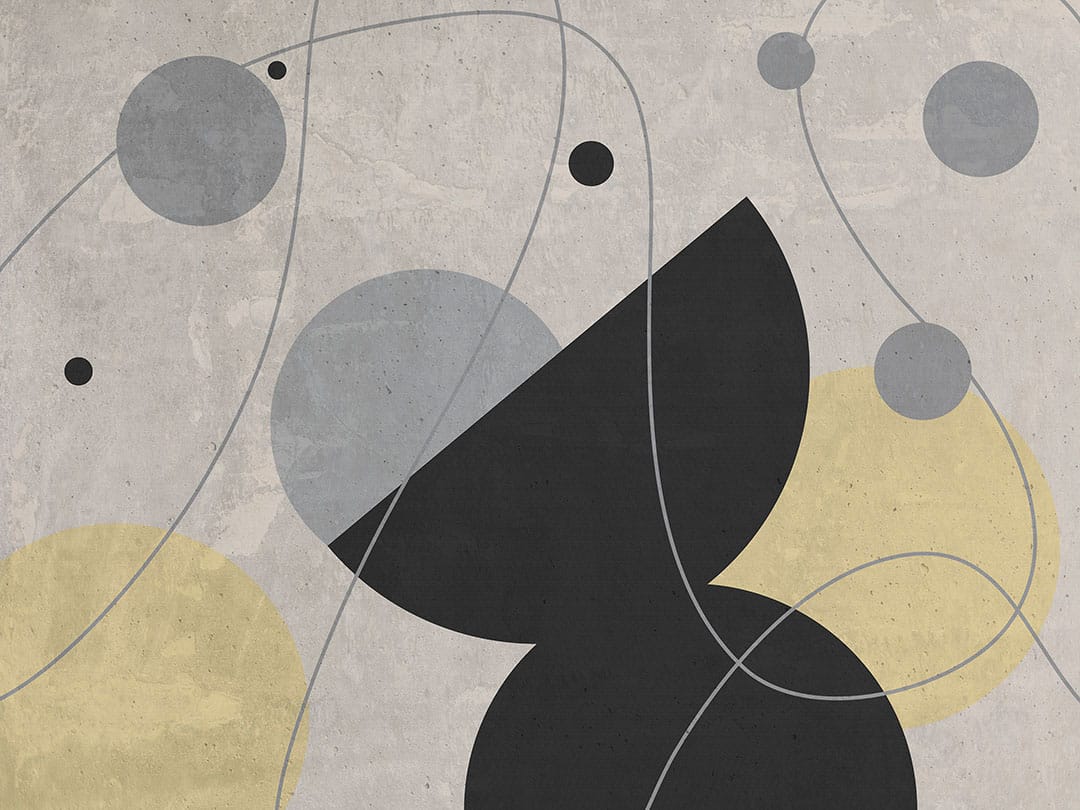 Graphic art-deco style pastel abstraction wall mural