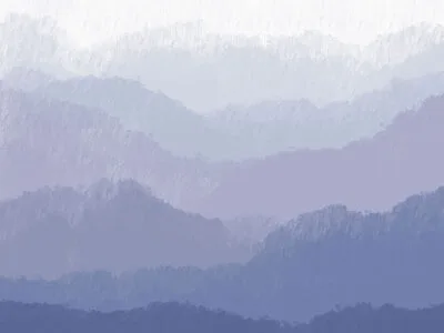Blue gradient mountains wall mural