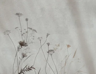 Minimalistic light floral wall mural