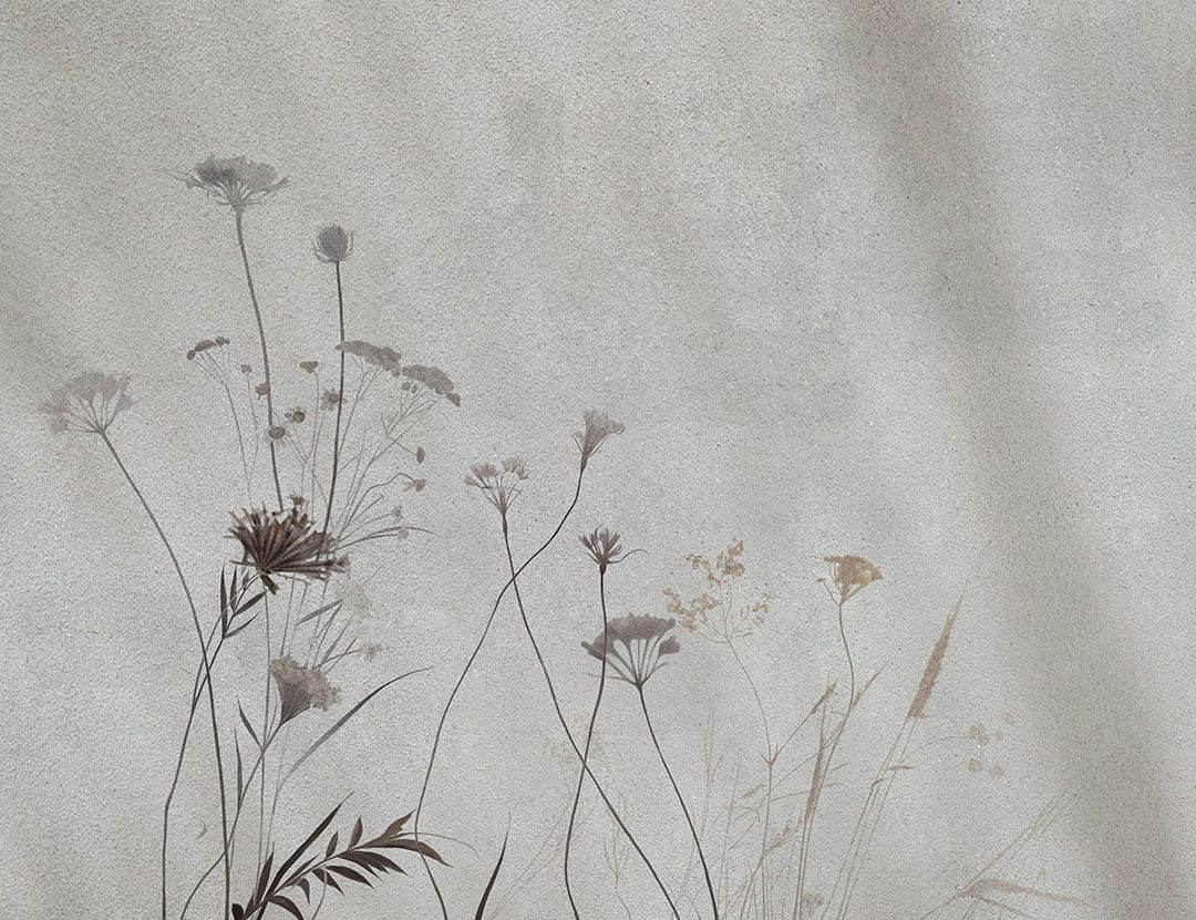Minimalistic light floral wall mural