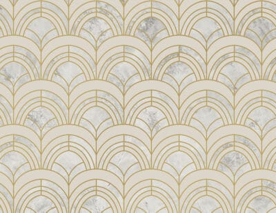 Gold and gray geometric Art Deco print patterned wallpaper