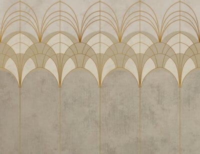 Gold and gray elegant Art Deco arches wall mural