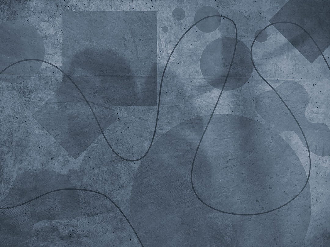 Geometric abstract shapes on a textured blue background wall mural