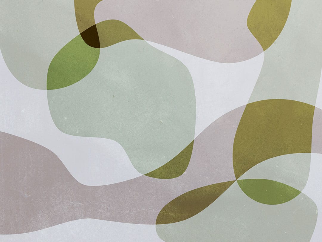 Bright geometric abstraction wall mural