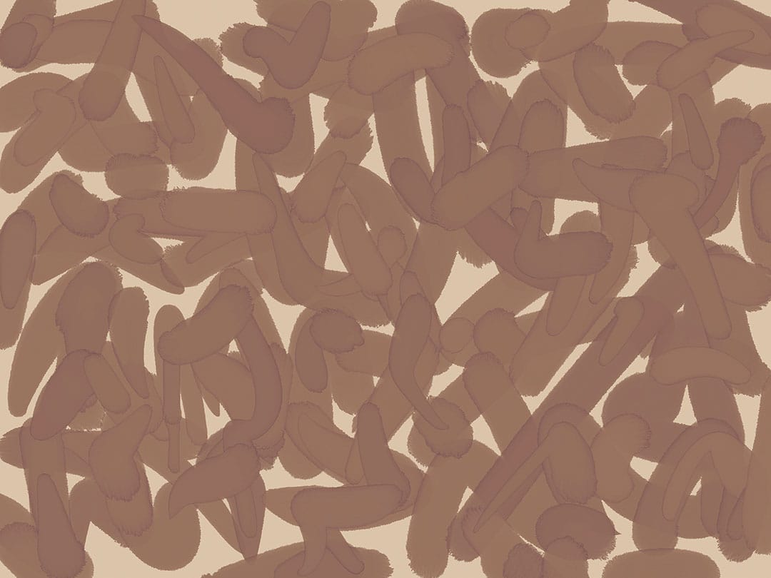 Brown abstract brush strokes wall mural