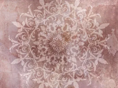 Textured pink mandala wall mural