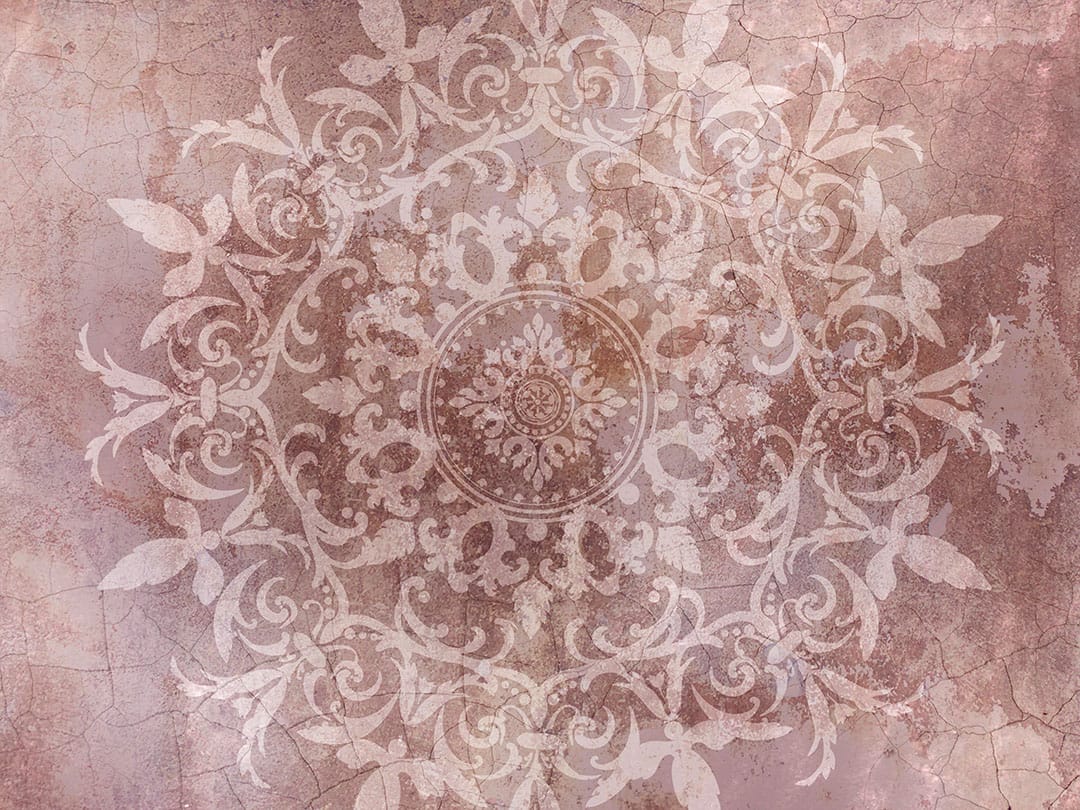 Textured pink mandala wall mural