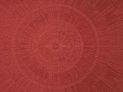 Stone textured red geometric mandala wall mural