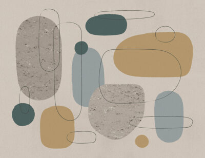 Abstract geometric shapes with stone textures wall mural